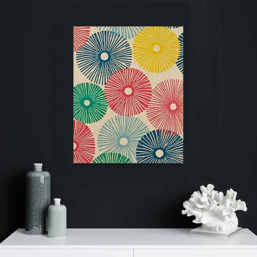 Modern Geometric Burst Canvas Wall Art – Nordic Minimalist Style Painting for Living Room, Bedroom & Office