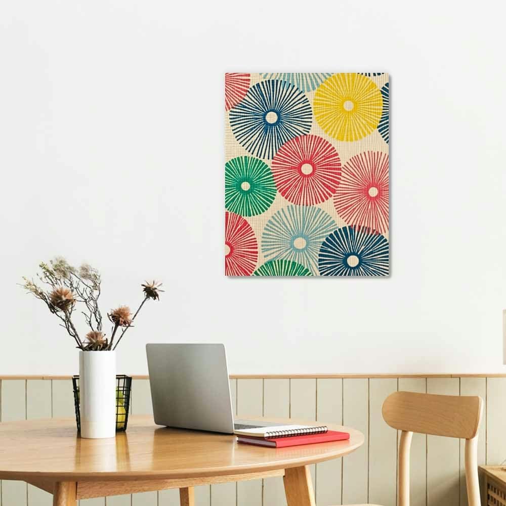 Modern Geometric Burst Canvas Wall Art – Nordic Minimalist Style Painting for Living Room, Bedroom & Office